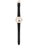 Buy Shop Emporio Armani Gianni T Bar Mother of Pearl White Dial Black Leather Strap Watch For Women - AR60047 USA Online