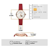 Buy Shop Emporio Armani Gianni T-Bar Mother of Pearl White Dial Red Leather Strap Watch For Women - AR60048 USA Online