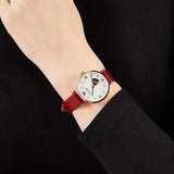 Buy Shop Emporio Armani Gianni T-Bar Mother of Pearl White Dial Red Leather Strap Watch For Women - AR60048 USA Online