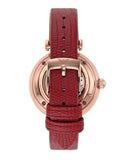 Buy Shop Emporio Armani Gianni T-Bar Mother of Pearl White Dial Red Leather Strap Watch For Women - AR60048 USA Online