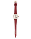 Buy Shop Emporio Armani Gianni T-Bar Mother of Pearl White Dial Red Leather Strap Watch For Women - AR60048 USA Online
