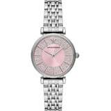Buy Shop Emporio Armani Gianni T-Bar Pink Dial Silver Steel Strap Watch for Women - AR11686 USA Online