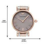 Buy Shop Emporio Armani Gianni T Bar Pink Dial Two Tone Steel Strap Watch For Women - AR11223 USA Online