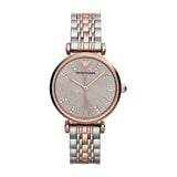 Buy Shop Emporio Armani Gianni T Bar Pink Dial Two Tone Steel Strap Watch For Women - AR11223 USA Online