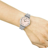 Buy Shop Emporio Armani Gianni T Bar Pink Mother of Pearl Dial Silver Steel Strap Watch For Women - AR1779 USA Online