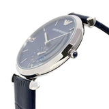 Buy Shop Emporio Armani Gianni T Bar Quartz Blue Dial Blue Leather Strap Watch For Men - AR11300 USA Online