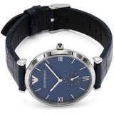 Buy Shop Emporio Armani Gianni T Bar Quartz Blue Dial Blue Leather Strap Watch For Men - AR11300 USA Online