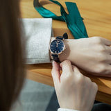 Buy Shop Emporio Armani Gianni T-Bar Quartz Blue Dial Blue Leather Strap Watch for Women - AR11424 USA Online