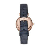 Buy Shop Emporio Armani Gianni T-Bar Quartz Blue Dial Blue Leather Strap Watch for Women - AR11424 USA Online