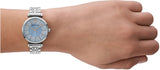 Buy Shop Emporio Armani Gianni T-Bar Quartz Blue Dial Silver Steel Strap Watch For Women - AR11594 USA Online