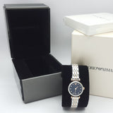 Buy Shop Emporio Armani Gianni T Bar Quartz Blue Dial Two Tone Steel Strap Watch For Women - AR11222 USA Online
