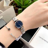 Buy Shop Emporio Armani Gianni T Bar Quartz Blue Dial Two Tone Steel Strap Watch For Women - AR11222 USA Online