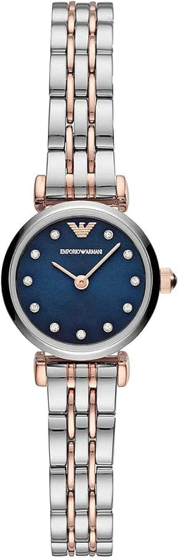 Buy Shop Emporio Armani Gianni T Bar Quartz Blue Dial Two Tone Steel Strap Watch For Women - AR11222 USA Online