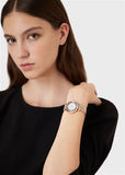 Buy Shop Emporio Armani Gianni T-Bar Quartz Crystals Black Dial Gold Steel Strap Watch For Women - AR11423 USA Online