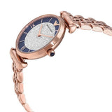 Buy Shop Emporio Armani Gianni T-Bar Quartz Crystals Black Dial Gold Steel Strap Watch For Women - AR11423 USA Online