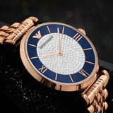 Buy Shop Emporio Armani Gianni T-Bar Quartz Crystals Black Dial Gold Steel Strap Watch For Women - AR11423 USA Online