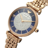 Buy Shop Emporio Armani Gianni T-Bar Quartz Crystals Black Dial Gold Steel Strap Watch For Women - AR11423 USA Online