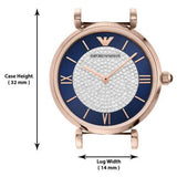 Buy Shop Emporio Armani Gianni T-Bar Quartz Crystals Black Dial Gold Steel Strap Watch For Women - AR11423 USA Online