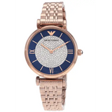 Buy Shop Emporio Armani Gianni T-Bar Quartz Crystals Black Dial Gold Steel Strap Watch For Women - AR11423 USA Online