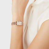 Buy Shop Emporio Armani Gianni T Bar Quartz Crystals White Dial Rose Gold Steel Strap Watch For Women - AR11406 USA Online