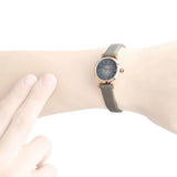 Buy Shop Emporio Armani Gianni T Bar Quartz Gray Dial Gray Leather Strap Watch For Women - AR1727 USA Online