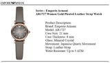 Buy Shop Emporio Armani Gianni T Bar Quartz Gray Dial Gray Leather Strap Watch For Women - AR1727 USA Online