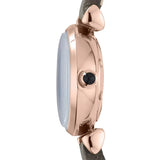 Buy Shop Emporio Armani Gianni T Bar Quartz Gray Dial Gray Leather Strap Watch For Women - AR1727 USA Online
