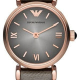 Buy Shop Emporio Armani Gianni T Bar Quartz Gray Dial Gray Leather Strap Watch For Women - AR1727 USA Online