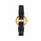 Buy Shop Emporio Armani Gianni T-Bar Quartz Mother of Pearl Dial Black Leather Strap Watch For Women - AR1910 USA Online