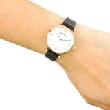 Buy Shop Emporio Armani Gianni T-Bar Quartz Mother of Pearl Dial Black Leather Strap Watch For Women - AR1910 USA Online