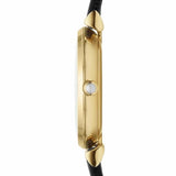 Buy Shop Emporio Armani Gianni T-Bar Quartz Mother of Pearl Dial Black Leather Strap Watch For Women - AR1910 USA Online