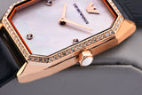 Buy Shop Emporio Armani Gianni T Bar Quartz Mother of Pearl Dial Blue Leather Strap Watch For Women - AR11466 USA Online