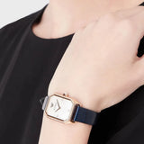 Buy Shop Emporio Armani Gianni T Bar Quartz Mother of Pearl Dial Blue Leather Strap Watch For Women - AR11466 USA Online