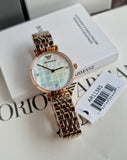 Buy Shop Emporio Armani Gianni T Bar Quartz Mother of Pearl Dial Rose Gold Steel Strap Watch For Women - AR11385 USA Online