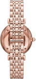 Buy Shop Emporio Armani Gianni T Bar Quartz Mother of Pearl Dial Rose Gold Steel Strap Watch For Women - AR11385 USA Online