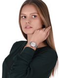 Buy Shop Emporio Armani Gianni T-Bar Quartz Mother of Pearl Dial Silver Mesh Bracelet Watch For Women - AR11319 USA Online