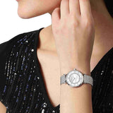 Buy Shop Emporio Armani Gianni T-Bar Quartz Mother of Pearl Dial Silver Mesh Bracelet Watch For Women - AR11319 USA Online