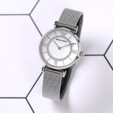 Buy Shop Emporio Armani Gianni T-Bar Quartz Mother of Pearl Dial Silver Mesh Bracelet Watch For Women - AR11319 USA Online
