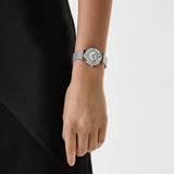 Buy Shop Emporio Armani Gianni T-Bar Quartz Mother of Pearl Dial Silver Mesh Bracelet Watch For Women - AR11319 USA Online