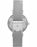 Buy Shop Emporio Armani Gianni T-Bar Quartz Mother of Pearl Dial Silver Mesh Bracelet Watch For Women - AR11319 USA Online