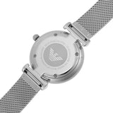 Buy Shop Emporio Armani Gianni T-Bar Quartz Mother of Pearl Dial Silver Mesh Bracelet Watch For Women - AR11319 USA Online