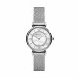 Buy Shop Emporio Armani Gianni T-Bar Quartz Mother of Pearl Dial Silver Mesh Bracelet Watch For Women - AR11319 USA Online