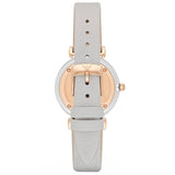 Buy Shop Emporio Armani Gianni T Bar Quartz Mother of Pearl Dial White Leather Strap Watch For Women - AR1965 USA Online
