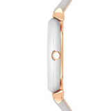Buy Shop Emporio Armani Gianni T Bar Quartz Mother of Pearl Dial White Leather Strap Watch For Women - AR1965 USA Online