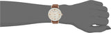 Buy Shop Emporio Armani Gianni T Bar Quartz Mother of Pearl White Dial Brown Leather Strap Watch For Women - AR11040 USA Online