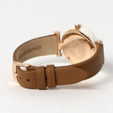 Buy Shop Emporio Armani Gianni T Bar Quartz Mother of Pearl White Dial Brown Leather Strap Watch For Women - AR11040 USA Online