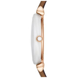 Buy Shop Emporio Armani Gianni T Bar Quartz Mother of Pearl White Dial Brown Leather Strap Watch For Women - AR11040 USA Online