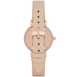 Buy Shop Emporio Armani Gianni T-Bar Quartz Rose Gold Dial Pink Leather Strap Watch For Women - AR11001 USA Online