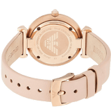 Buy Shop Emporio Armani Gianni T-Bar Quartz Rose Gold Dial Pink Leather Strap Watch For Women - AR11001 USA Online