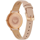 Buy Shop Emporio Armani Gianni T-Bar Quartz Rose Gold Dial Pink Leather Strap Watch For Women - AR11001 USA Online